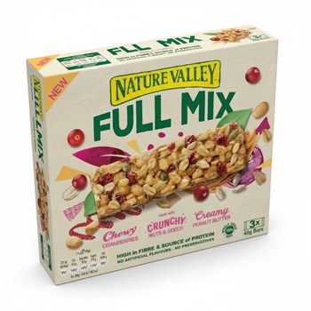 Nature Valley Full Mix Cranberry & Peanut Butter Cereal Bars 3 x 40g