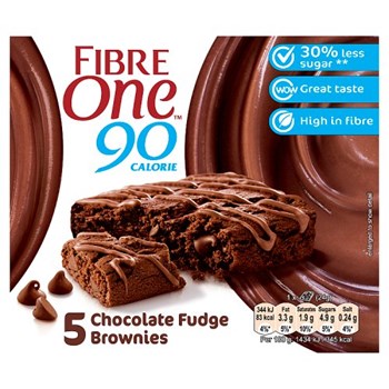 Fibre One 90 Calorie Chocolate Fudge Brownies 5 x 24g