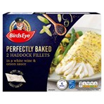 Birds Eye Perfectly Baked 2 Haddock Fillets in a White Wine & Onion Sauce 260g
