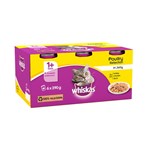 Whiskas Adult Wet Cat Food Tins Poultry in Jelly 6 x 390g