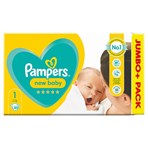 Pampers New Baby Size 1, 80 Nappies, 2kg-5kg, Jumbo+ Pack