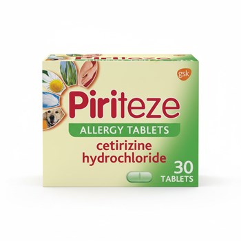 Piriteze Antihistamine Allergy Relief Tablets, Cetirizine - Pack of 30