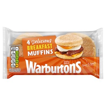 Warburtons 4 English Breakfast Muffins