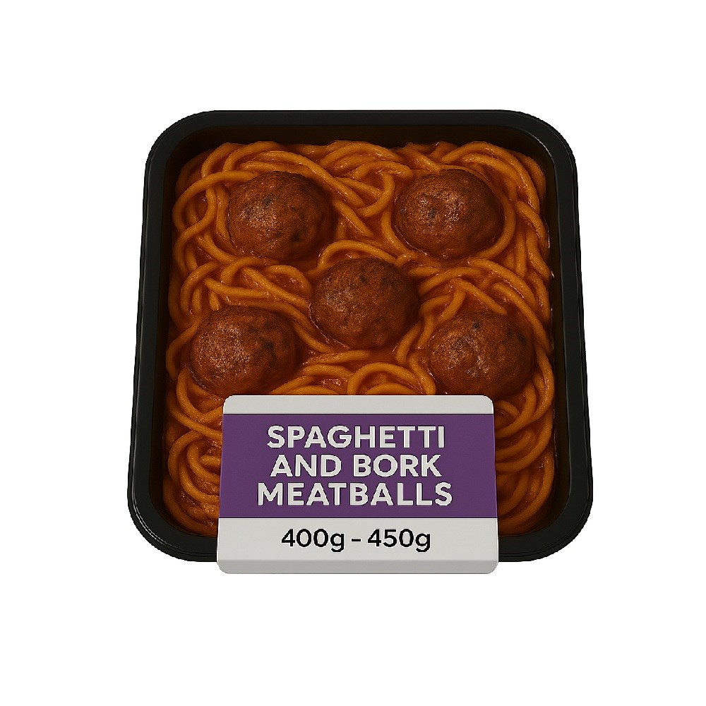 Spaghetti and Pork Meatballs for one Retailer's Own Brand 400-450g