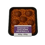 Spaghetti and Pork Meatballs for one Retailer's Own Brand 400-450g